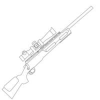 Sniper rifle outline vector