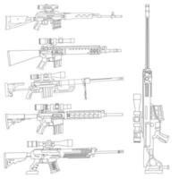 Machine gun line art vector