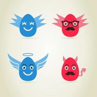 Egg an angel and fig. a vector illustration