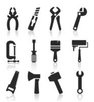 The collection of icons of tools. A vector illustration