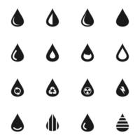 Set of icons on the theme water. Vector illustration