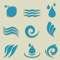 Set of icons of water for design. A vector illustration