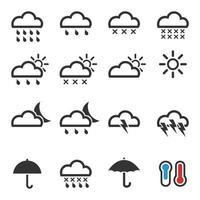 Set of icons weather. A vector illustration