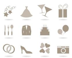 Icons on a theme wedding. A vector illustration
