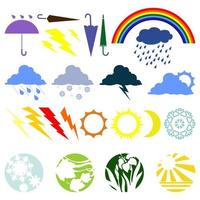 Set of icons weather. A vector illustration