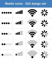 Electronic device wireless internet connection wifi and mobile icons symbols  stickers set isolated vector