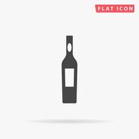 botella de vodka icono de vector plano. ilustraciones de diseño de estilo dibujado a mano.