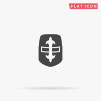 Crusader Helmet flat vector icon. Hand drawn style design illustrations.