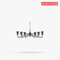 Chandelier flat vector icon. Hand drawn style design illustrations.