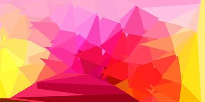 Light pink, yellow vector abstract triangle background.