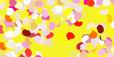 Light pink, yellow vector background with random forms.