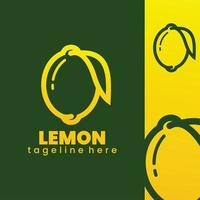 Lemon flat logo illustration vector