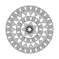 diseño de mandala patrón decorativo decoración copo de nieve en diseño de patrón de flor negra vector