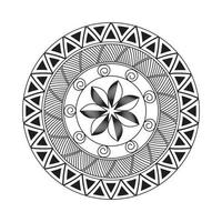 diseño de mandala patrón decorativo decoración copo de nieve en diseño de patrón de flor negra vector