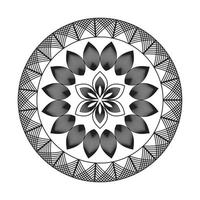 diseño de mandala patrón decorativo decoración copo de nieve en diseño de patrón de flor negra vector