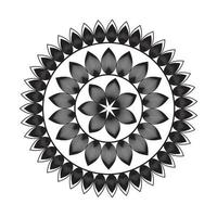 diseño de mandala patrón decorativo decoración copo de nieve en diseño de patrón de flor negra vector