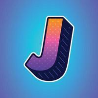 3d illustration of letter j vector