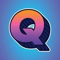 3d illustration of letter q vector