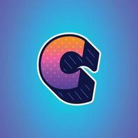 3d illustration of small letter c vector