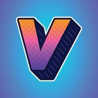 3d illustration of letter v vector