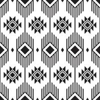 Ikat square seamless pattern. Geometric ethnic pattern design. black-white fabric pattern design. vector illustration.