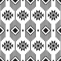 patrón cuadrado ikat sin costuras. diseño de patrones étnicos geométricos. diseño de patrón de tela en blanco y negro. ilustración vectorial vector