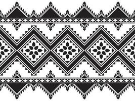 patrón transparente horizontal ikat. diseño de patrones étnicos geométricos. diseño de patrón de tela en blanco y negro. ilustración vectorial vector