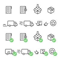 Delivery related icon set. shipping process icon set vector