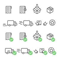 Delivery related icon set. shipping process icon set vector