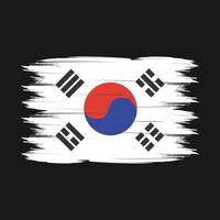 South Korea Flag Brush Vector