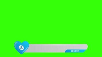 Love Heart Skype Social Media Lower third Green Screen template video