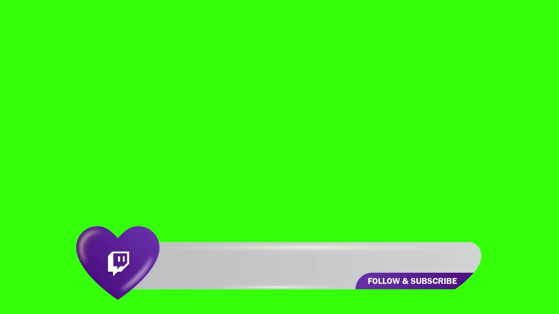 Love Heart Twitch Social Media Lower Third Green Screen Template Love Heart Twitch Social Media Lower Third Green Screen Template