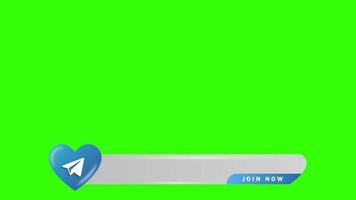 Love Heart Telegram Social Media Lower third Green Screen template video