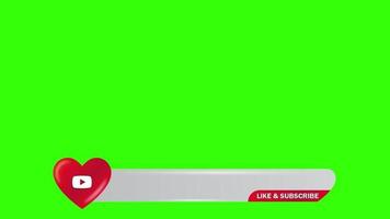 plantilla de pantalla verde del tercer tercio inferior de redes sociales de youtube de corazón de amor