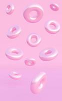 Pink background with decorative objects ideal for poster, cover, branding wallpaper, banner, website, presentation. Modern geometry phone wallpaper. 3d rendering. photo
