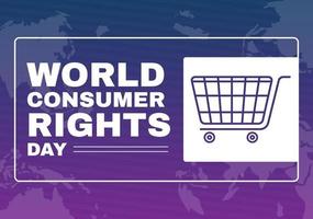 ilustración del día mundial de los derechos del consumidor con compras, bolsas y necesidades de los consumidores para banner web o página de destino en plantillas planas dibujadas a mano de dibujos animados vector