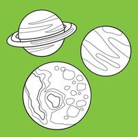 Outer Space Planets Digital Stamp vector