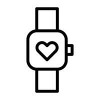 reloj icono de san valentín estilo de contorno ilustración vector e icono de logotipo perfecto.