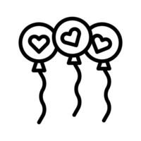 balloon valentine icon outline style illustration vector and logo icon perfect.