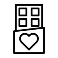 chocolate valentine icon outline style illustration vector and logo icon perfect.