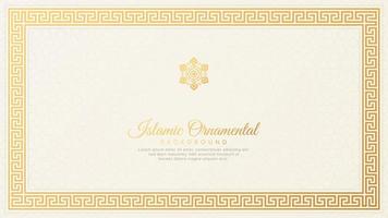 Islamic Ornamental Arabic White Greek Border Background with Geometric pattern and Ornament vector