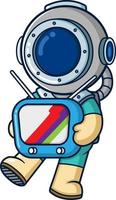 A diver carrying blue classic television vector