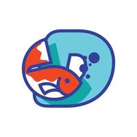 Alphabet D Fish Logo vector