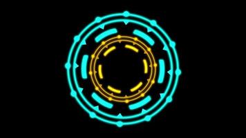 Animated glowing circles as retina scan for biometric identification technology and restricted access protection with biometric password shows futuristic security mechanism fail and granted access video