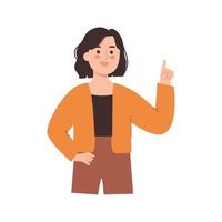 Woman with Pointing finger vector