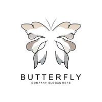 Butterfly Logo Design, Beautiful Flying Animal, Company Brand Icon Illustration, Screen Printing, Salon vector