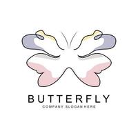 Butterfly Logo Design, Beautiful Flying Animal, Company Brand Icon Illustration, Screen Printing, Salon vector