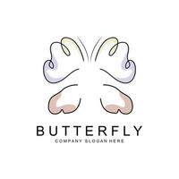 Butterfly Logo Design, Beautiful Flying Animal, Company Brand Icon Illustration, Screen Printing, Salon vector