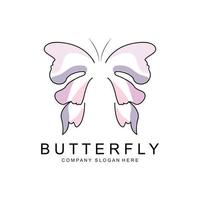 Butterfly Logo Design, Beautiful Flying Animal, Company Brand Icon Illustration, Screen Printing, Salon vector