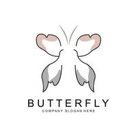 Butterfly Logo Design, Beautiful Flying Animal, Company Brand Icon Illustration, Screen Printing, Salon vector